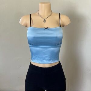 Forever 21 Sky Blue Camisole with Black Accent